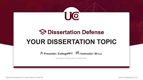 University of Charleston Graduation Thesis Defense PPT Template