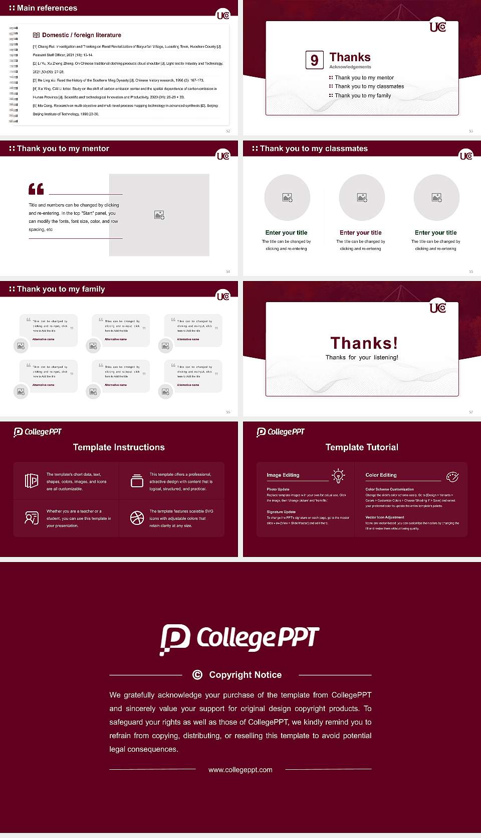 University of Charleston Graduation Thesis Defense PPT Template16:9 ratio PPT effect preview image7