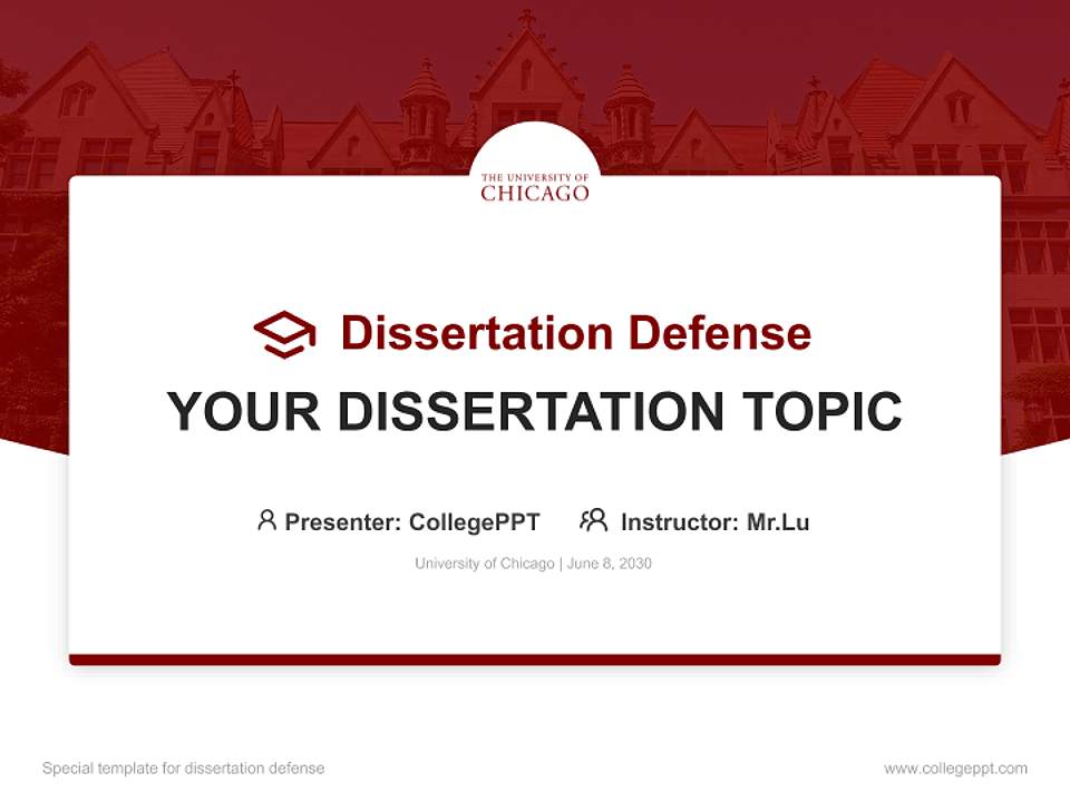 University of Chicago Graduation Thesis Defense PPT Template4:3 ratio PPT effect preview image7