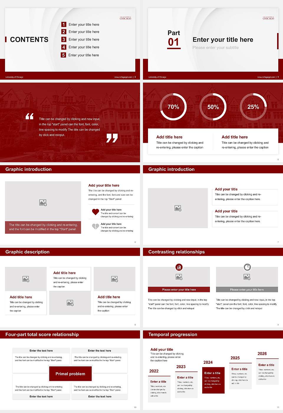 University of Chicago Thesis Proposal/Graduation Defense PPT Template16:9 ratio PPT effect preview image2