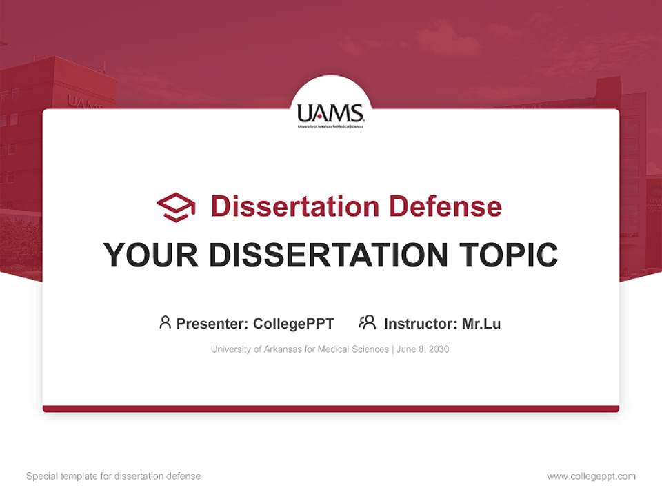 University of Arkansas for Medical Sciences Graduation Thesis Defense PPT Template4:3 ratio PPT effect preview image7