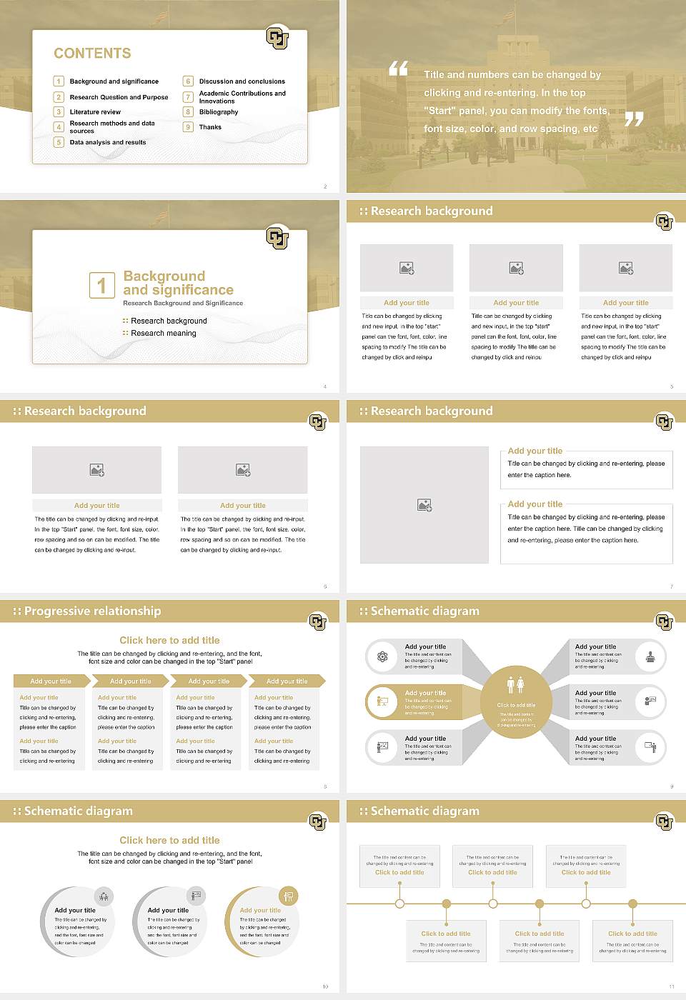 University of Colorado Anschutz Medical Campus Graduation Thesis Defense PPT Template16:9 ratio PPT effect preview image2