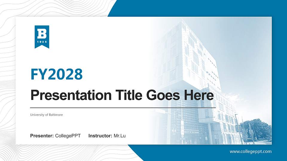 University of Baltimore Academic Presentation/Research Findings Report PPT Template16:9 ratio PPT effect preview image