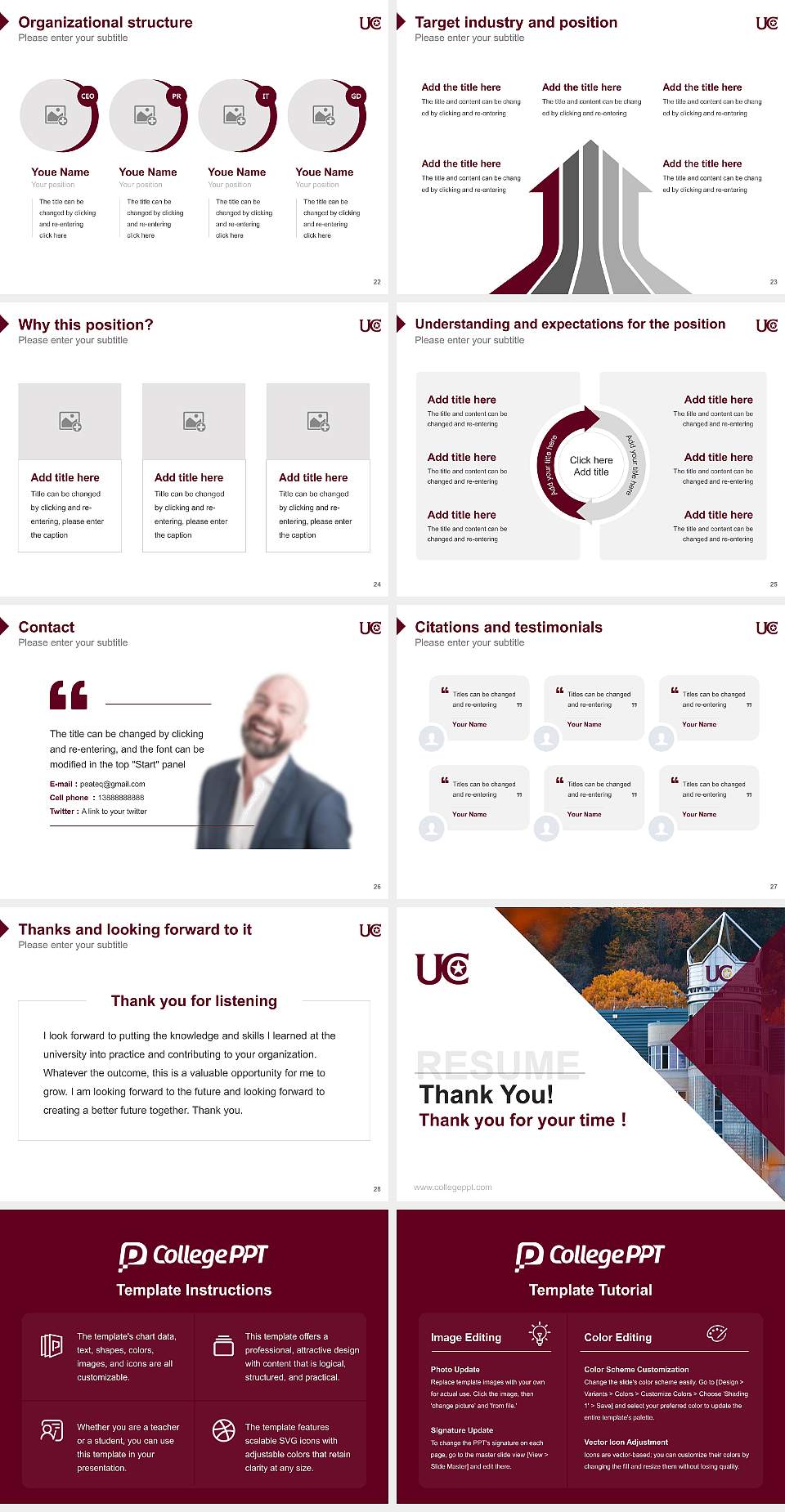 University of Charleston Resume PPT Template4:3 ratio PPT effect preview image4
