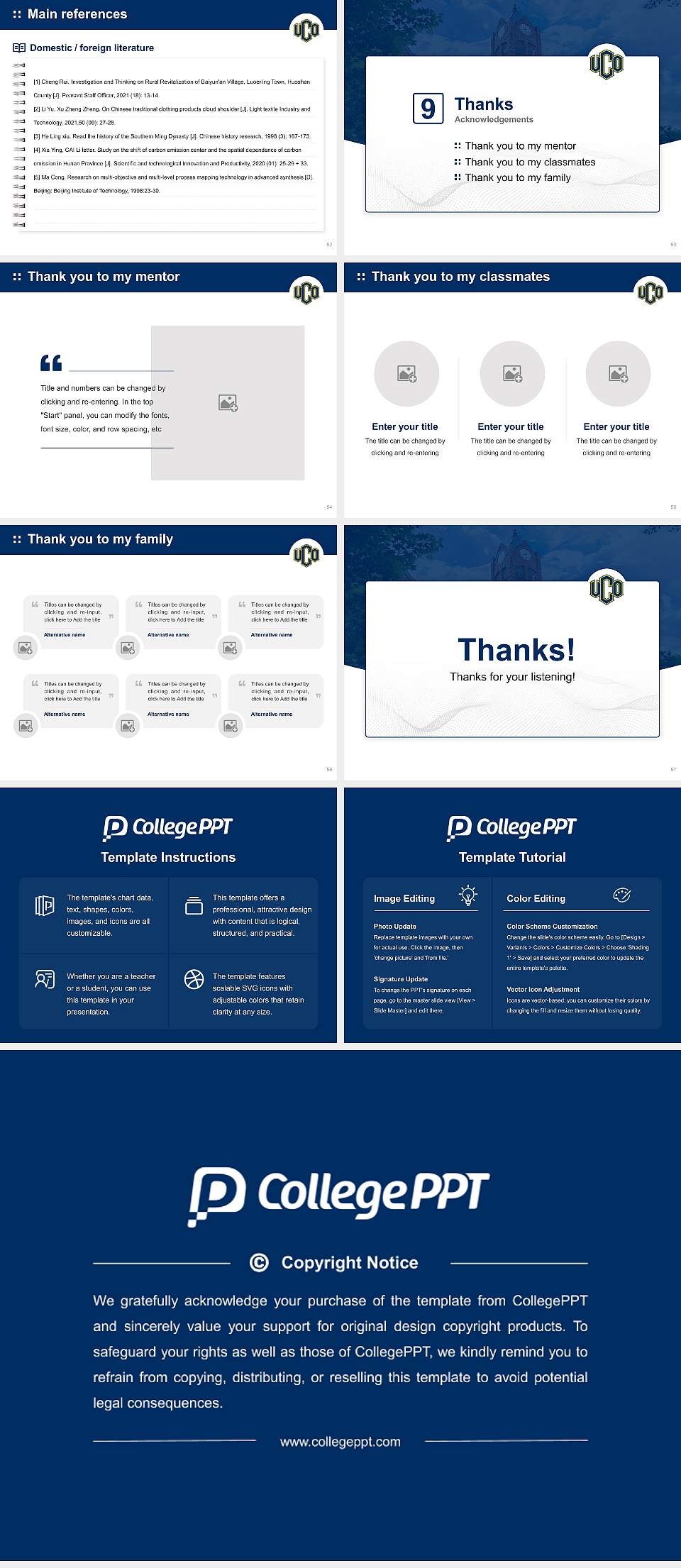 University of Central Oklahoma Graduation Thesis Defense PPT Template4:3 ratio PPT effect preview image7