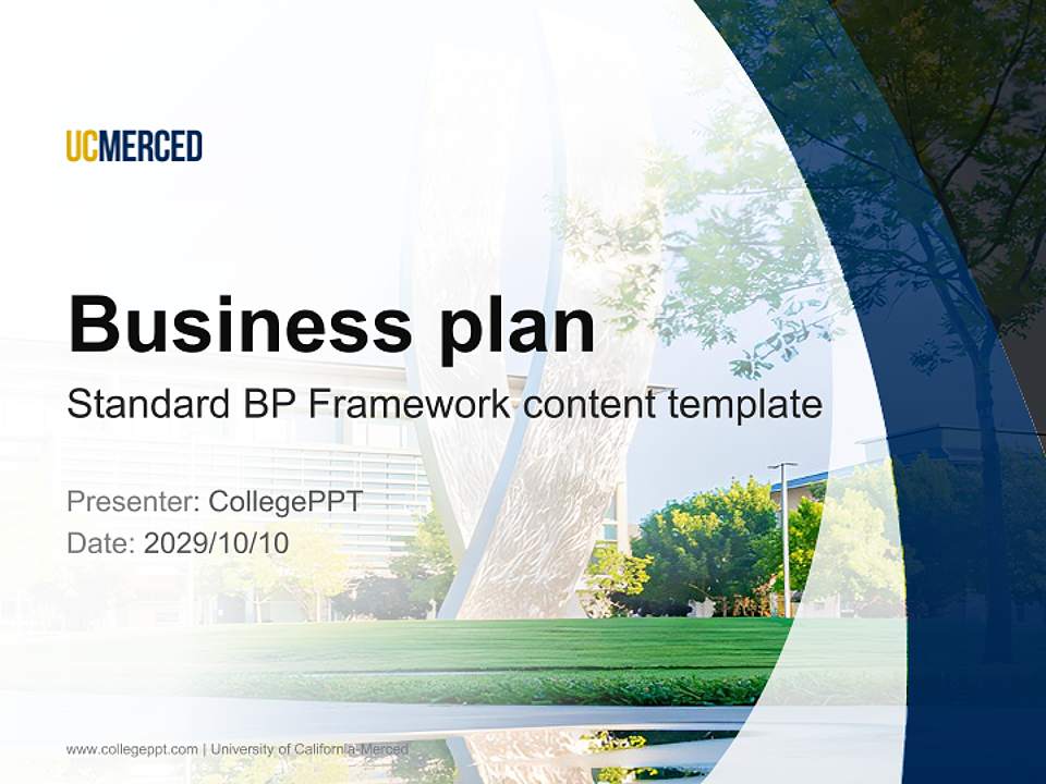 University of California-Merced Competition/Entrepreneurship Contest PPT Template4:3 ratio PPT effect preview image9