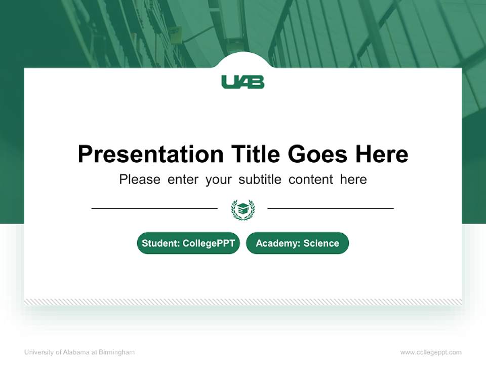 University of Alabama at Birmingham National Scholarship Defense PPT Template4:3 ratio PPT effect preview image4