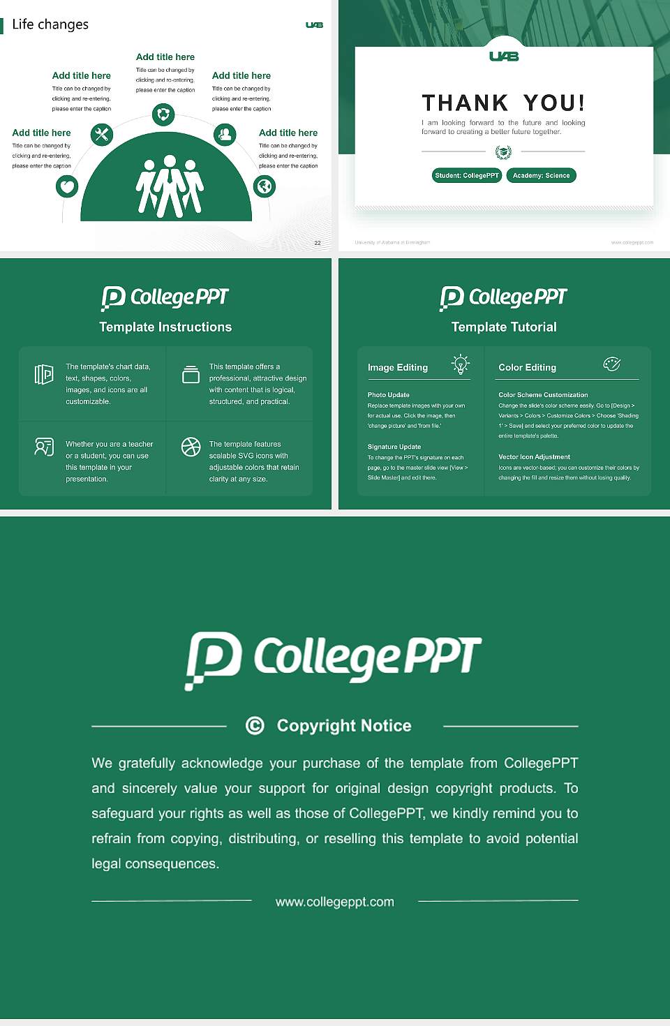 University of Alabama at Birmingham National Scholarship Defense PPT Template4:3 ratio PPT effect preview image4