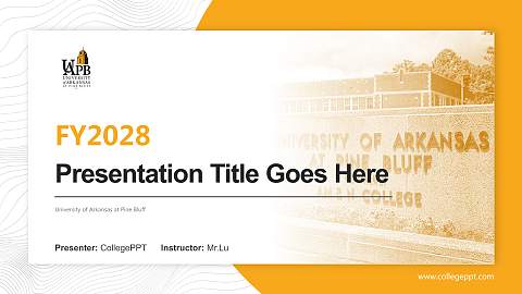 University of Arkansas at Pine Bluff Academic Presentation/Research Findings Report PPT Template