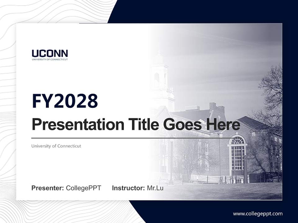 University of Connecticut Academic Presentation/Research Findings Report PPT Template4:3 ratio PPT effect preview image5