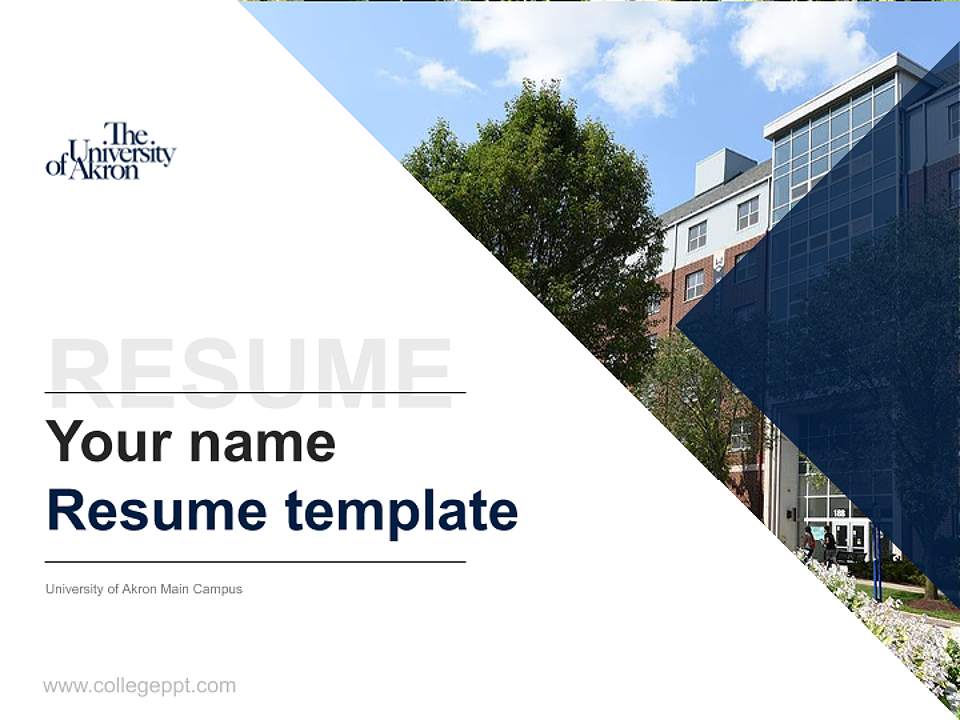 University of Akron Main Campus Resume PPT Template4:3 ratio PPT effect preview image5