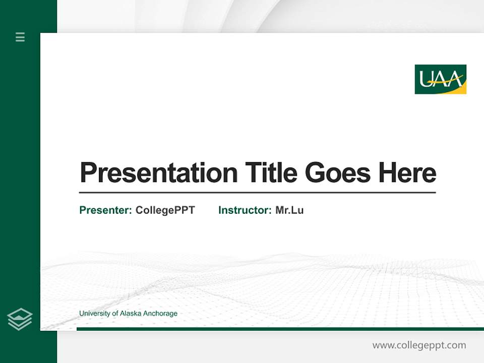 University of Alaska Anchorage Thesis Proposal/Graduation Defense PPT Template4:3 ratio PPT effect preview image5