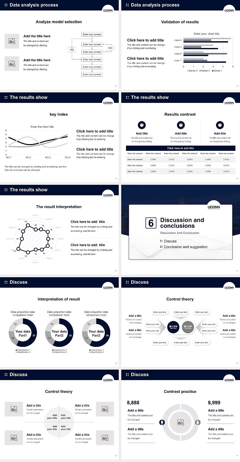 University of Connecticut Graduation Thesis Defense PPT Template4:3 ratio PPT effect preview image5