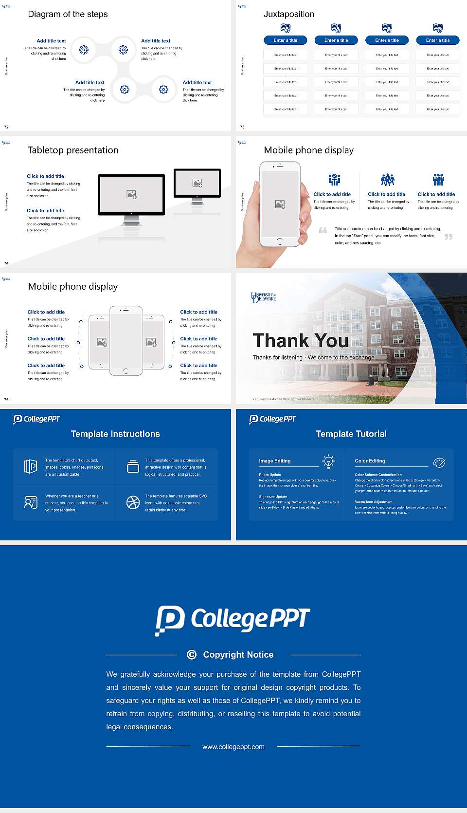 University of Delaware Competition/Entrepreneurship Contest PPT Template16:9 ratio PPT effect preview image9