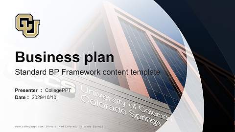 University of Colorado Colorado Springs Competition/Entrepreneurship Contest PPT Template