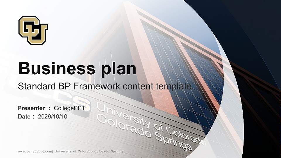 University of Colorado Colorado Springs Competition/Entrepreneurship Contest PPT Template16:9 ratio PPT effect preview image