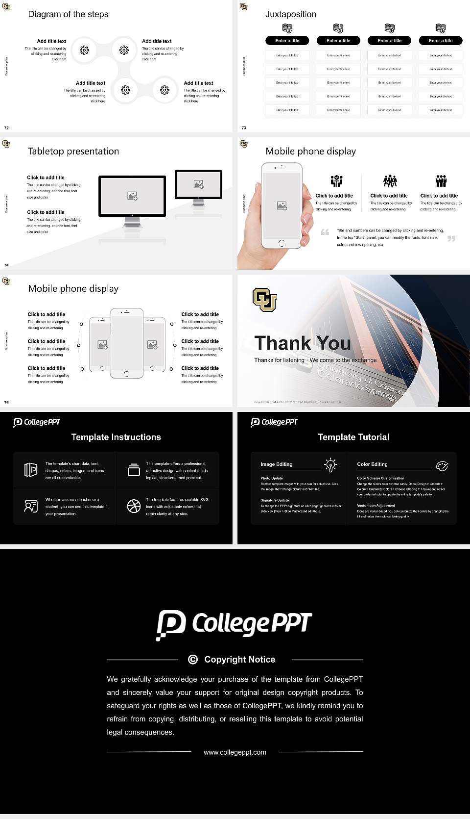 University of Colorado Colorado Springs Competition/Entrepreneurship Contest PPT Template16:9 ratio PPT effect preview image9