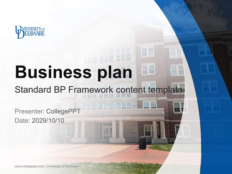 University of Delaware Competition/Entrepreneurship Contest PPT Template4:3 ratio PPT effect preview image9