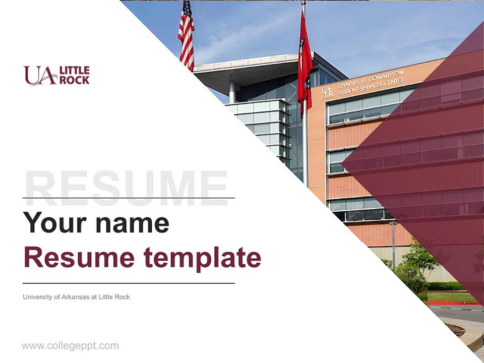 University of Arkansas at Little Rock Resume PPT Template4:3 ratio PPT effect preview image5