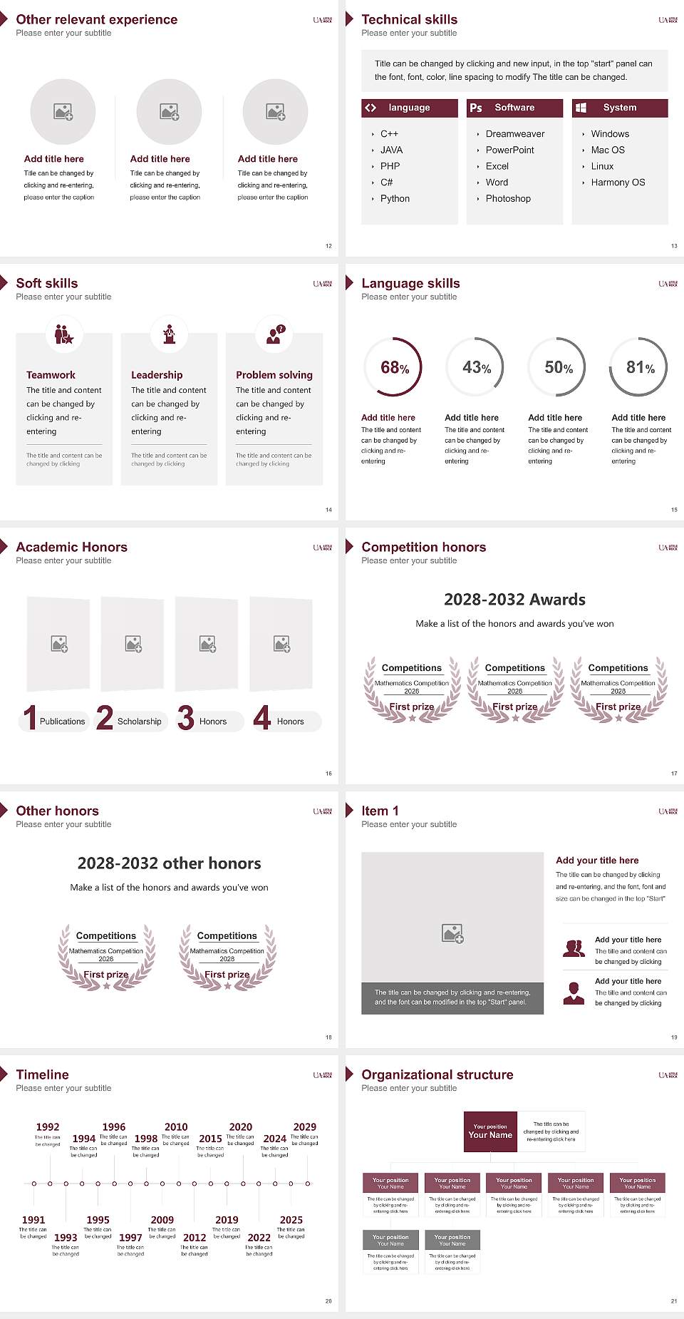 University of Arkansas at Little Rock Resume PPT Template4:3 ratio PPT effect preview image3