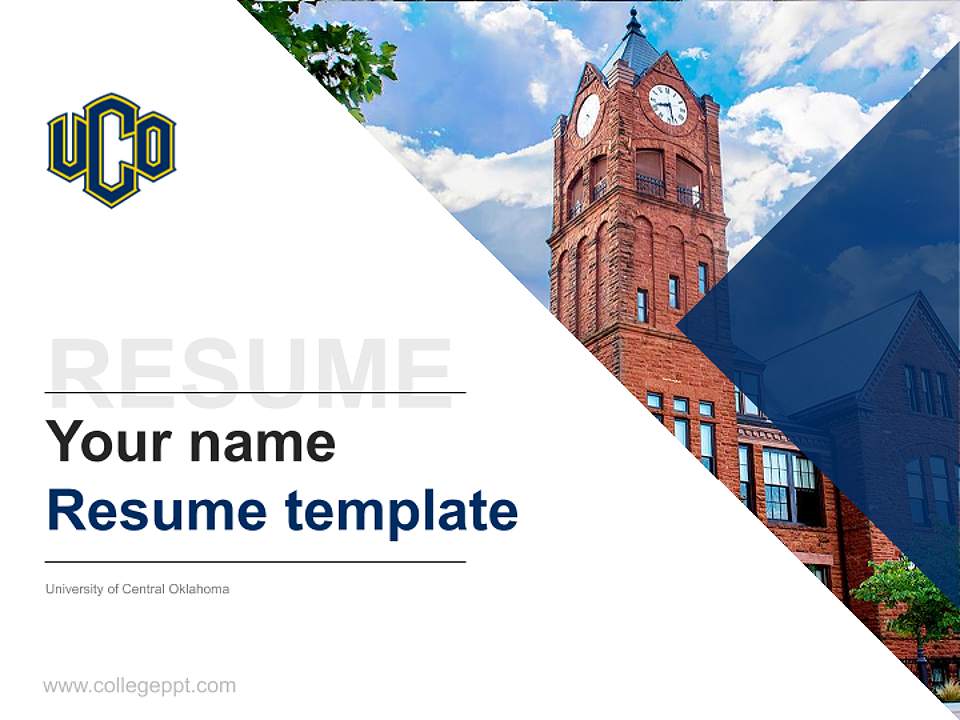 University of Central Oklahoma Resume PPT Template4:3 ratio PPT effect preview image5