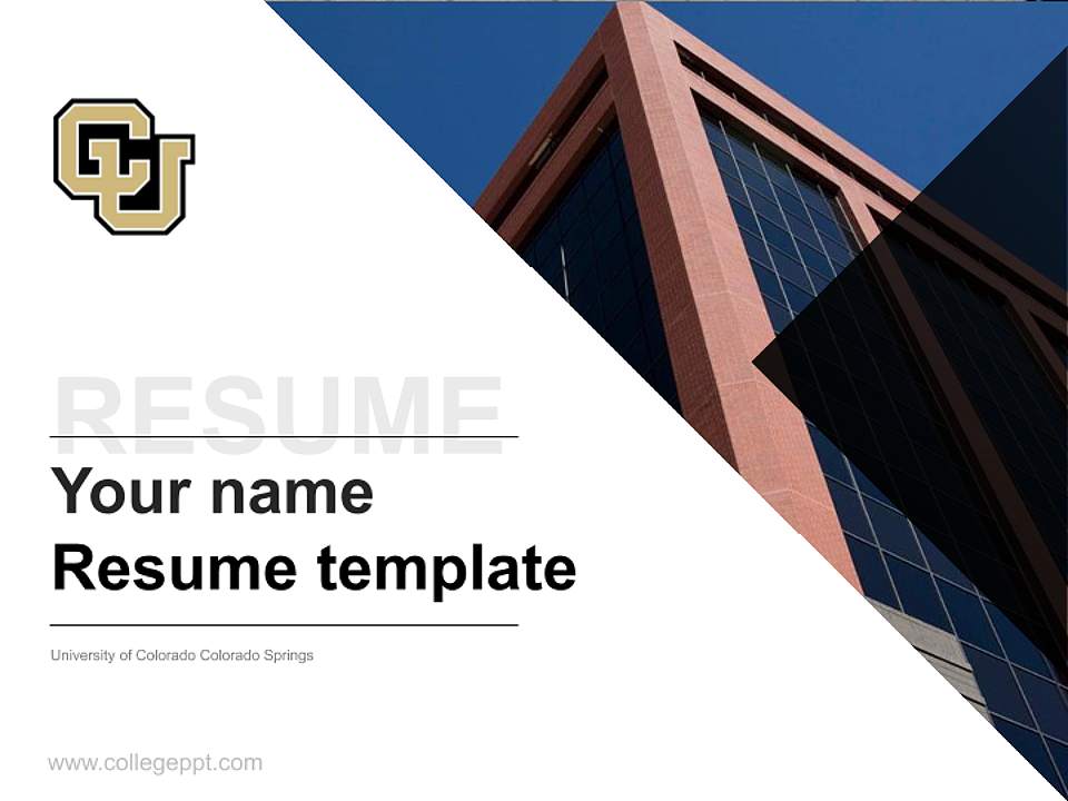 University of Colorado Colorado Springs Resume PPT Template4:3 ratio PPT effect preview image5