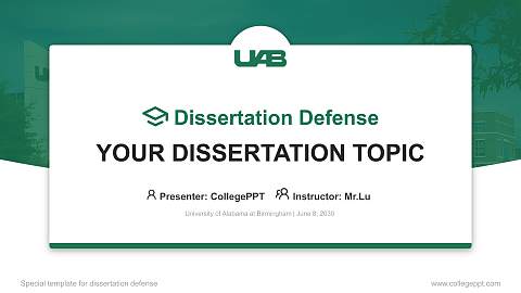 University of Alabama at Birmingham Graduation Thesis Defense PPT Template