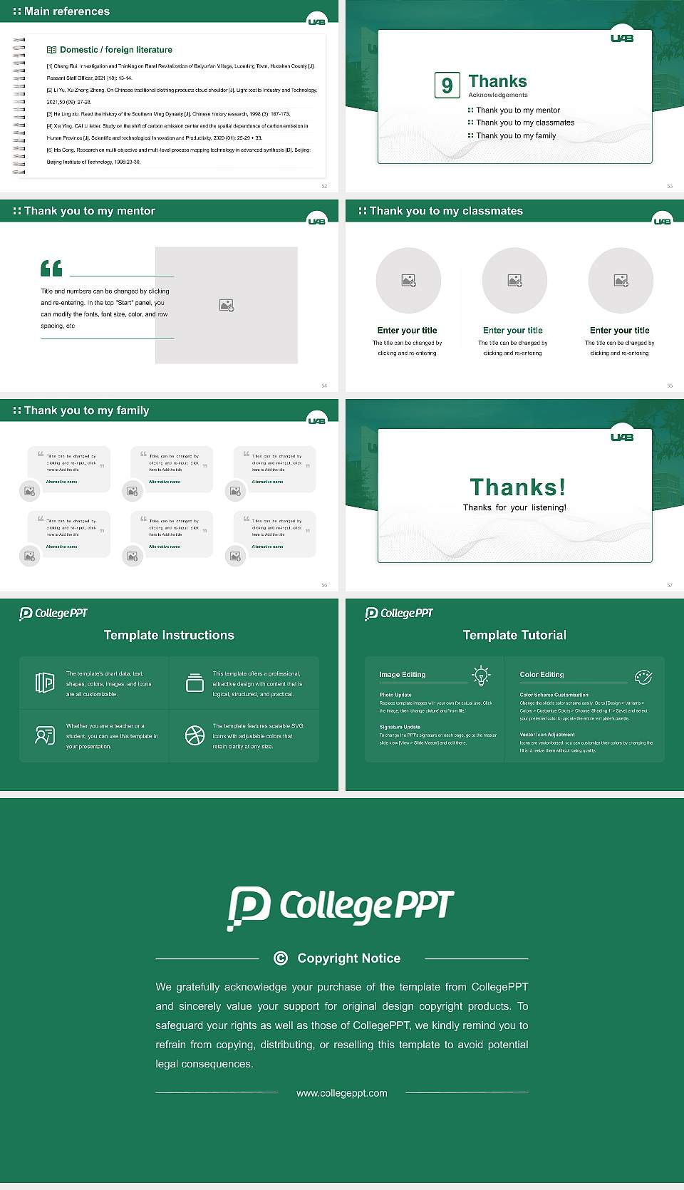 University of Alabama at Birmingham Graduation Thesis Defense PPT Template16:9 ratio PPT effect preview image7