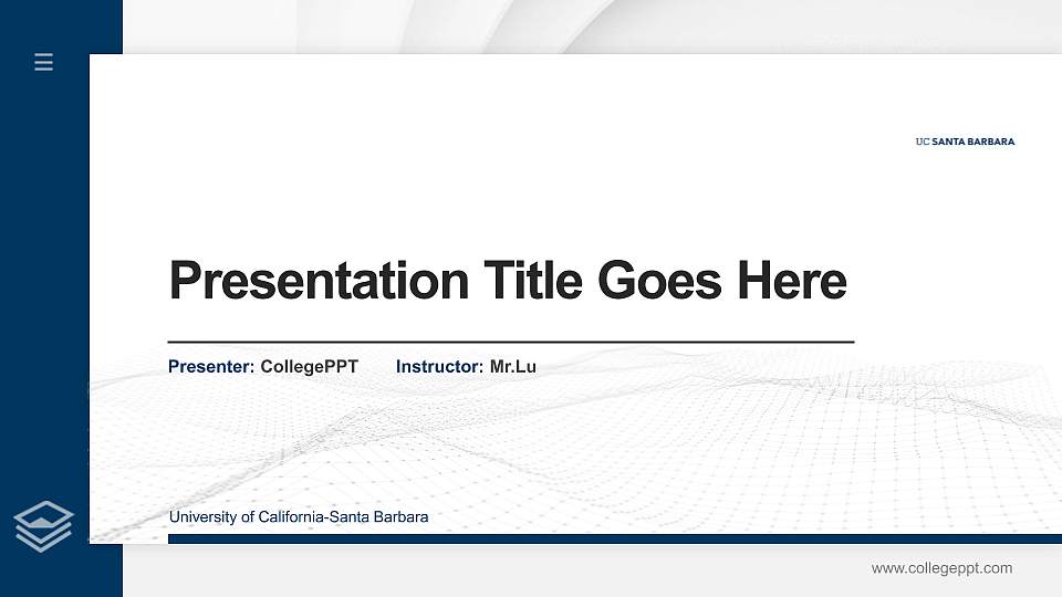 University of California-Santa Barbara Thesis Proposal/Graduation Defense PPT Template16:9 ratio PPT effect preview image