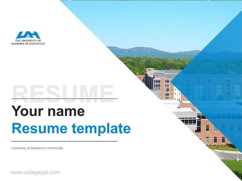 University of Alabama in Huntsville Resume PPT Template4:3 ratio PPT effect preview image5