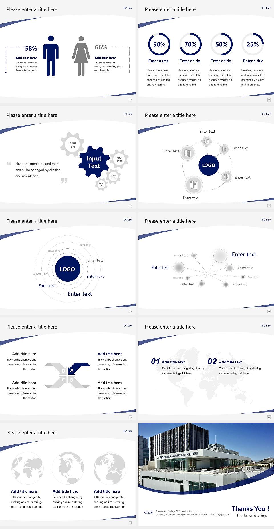 University of California College of the Law, San Francisco Course/Courseware Creation PPT Template4:3 ratio PPT effect preview image4