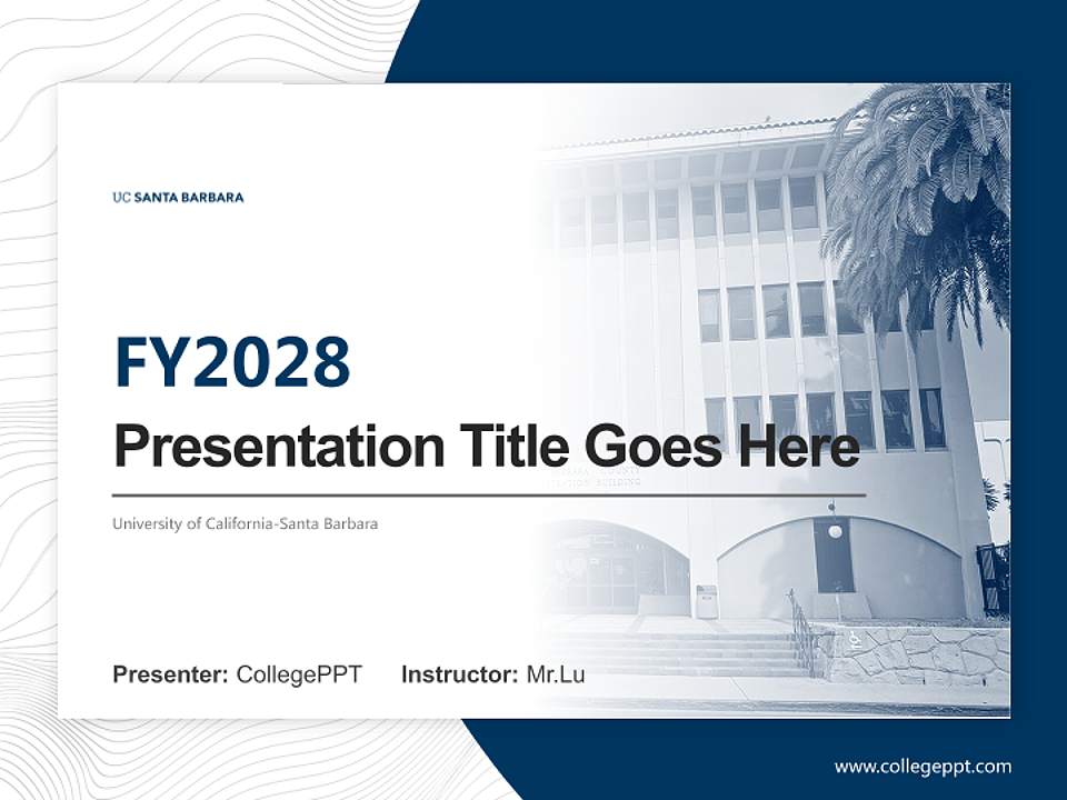 University of California-Santa Barbara Academic Presentation/Research Findings Report PPT Template4:3 ratio PPT effect preview image5
