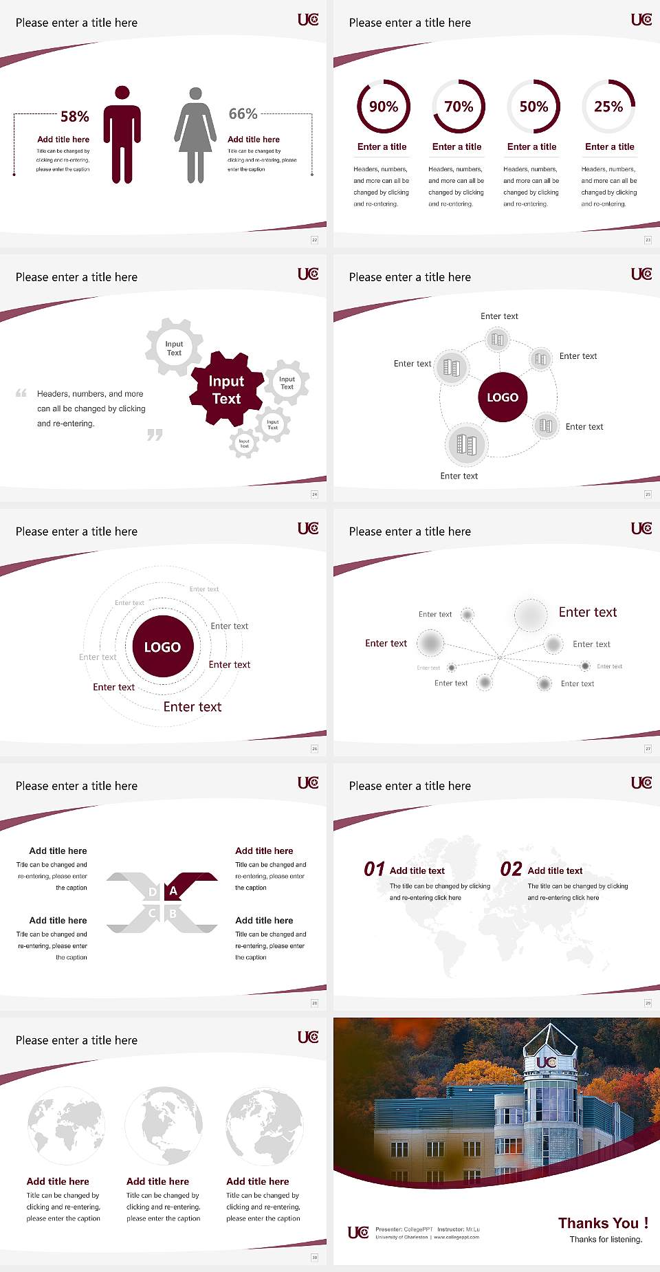 University of Charleston Course/Courseware Creation PPT Template4:3 ratio PPT effect preview image4