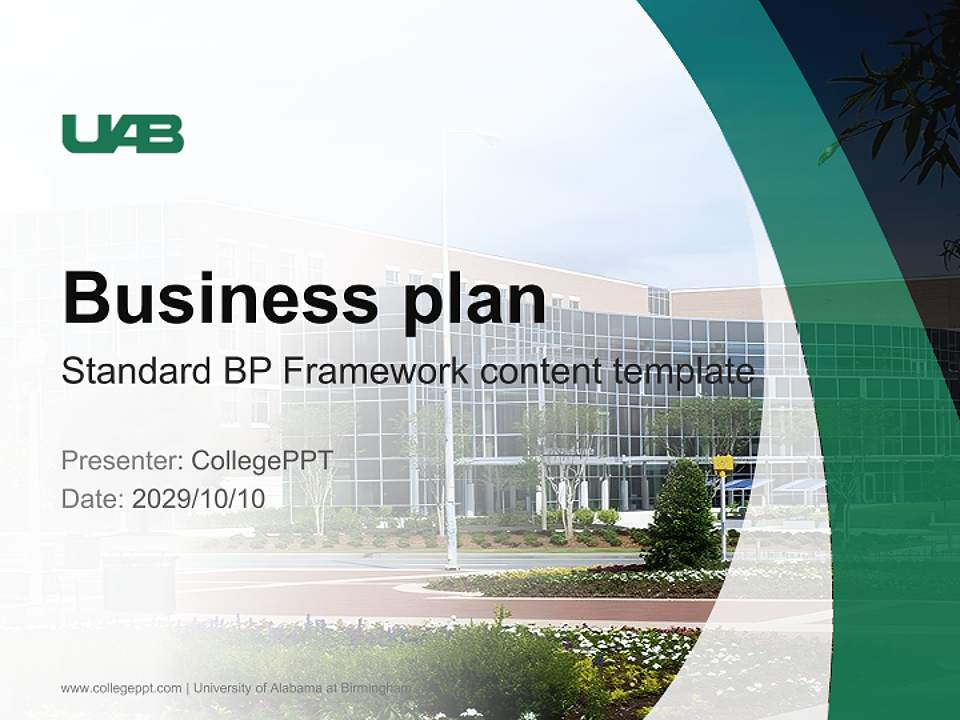 University of Alabama at Birmingham Competition/Entrepreneurship Contest PPT Template4:3 ratio PPT effect preview image9