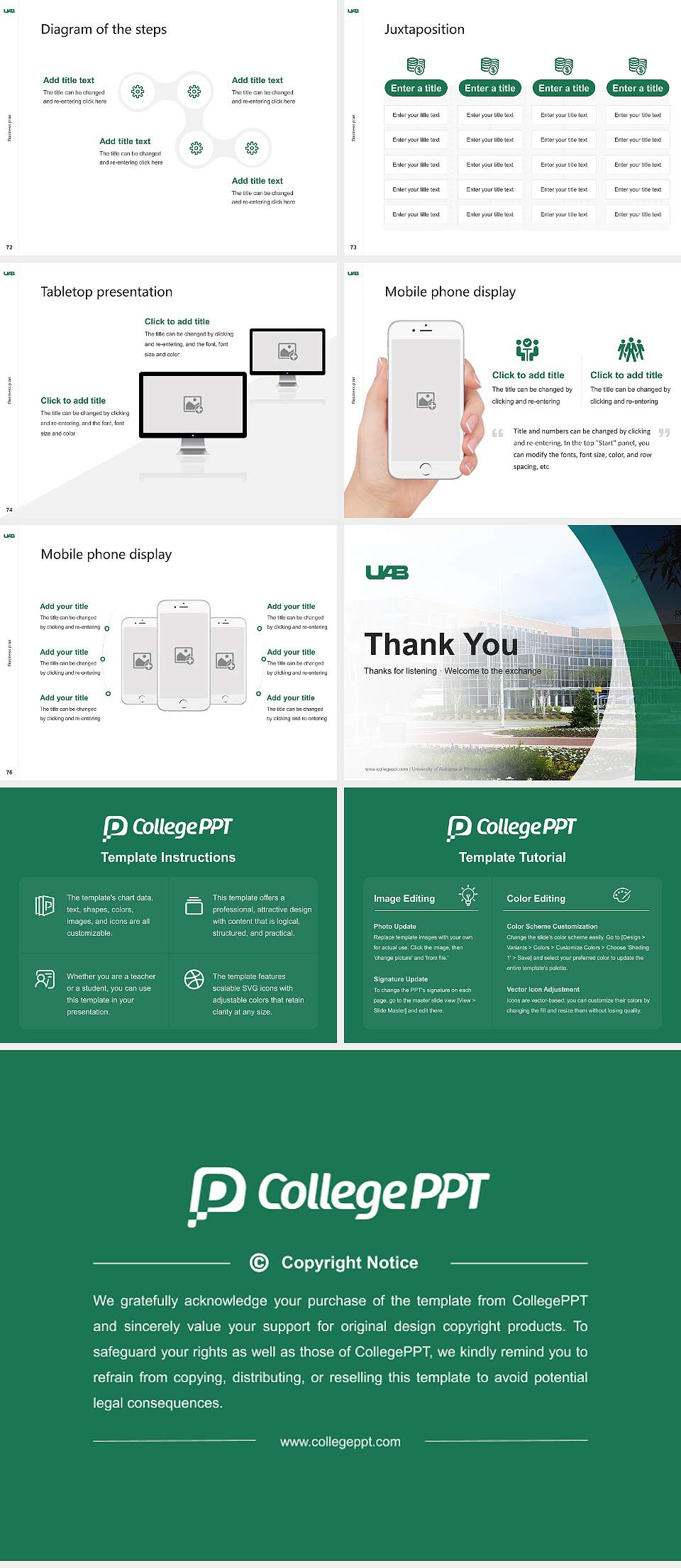 University of Alabama at Birmingham Competition/Entrepreneurship Contest PPT Template4:3 ratio PPT effect preview image9