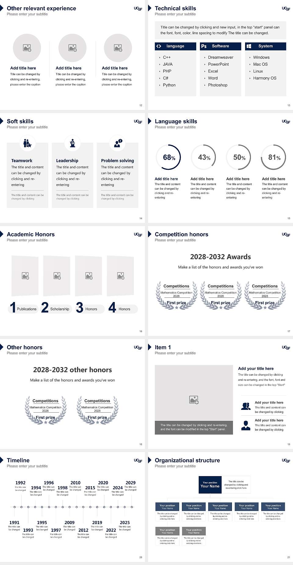 University of California-San Francisco Resume PPT Template4:3 ratio PPT effect preview image3