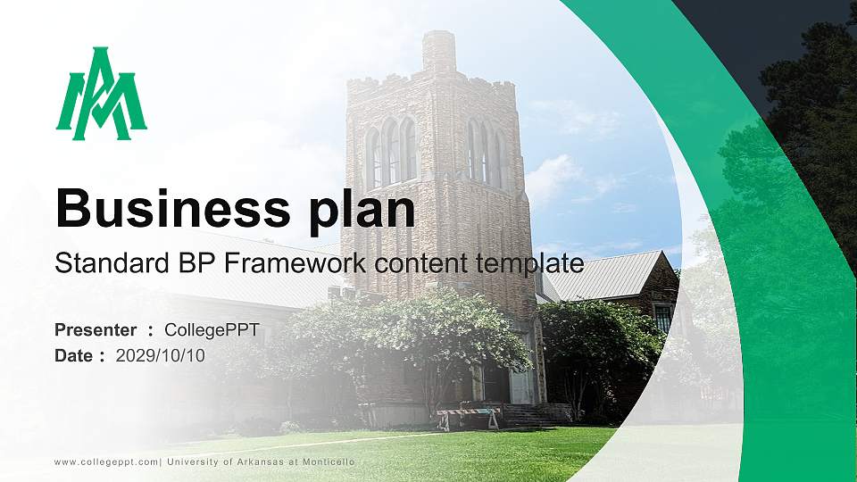 University of Arkansas at Monticello Competition/Entrepreneurship Contest PPT Template16:9 ratio PPT effect preview image