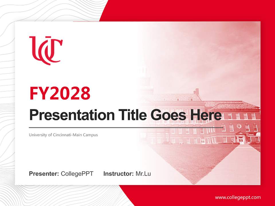 University of Cincinnati-Main Campus Academic Presentation/Research Findings Report PPT Template4:3 ratio PPT effect preview image5