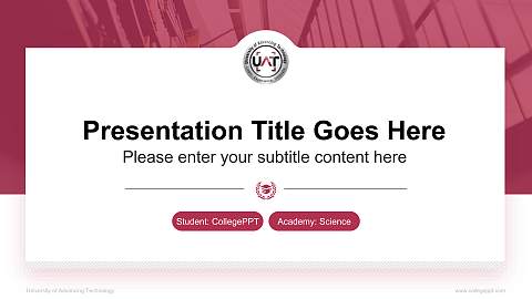 University of Advancing Technology National Scholarship Defense PPT Template