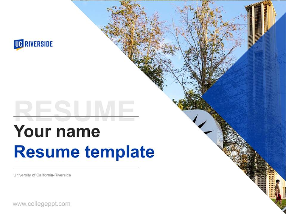 University of California-Riverside Resume PPT Template4:3 ratio PPT effect preview image5
