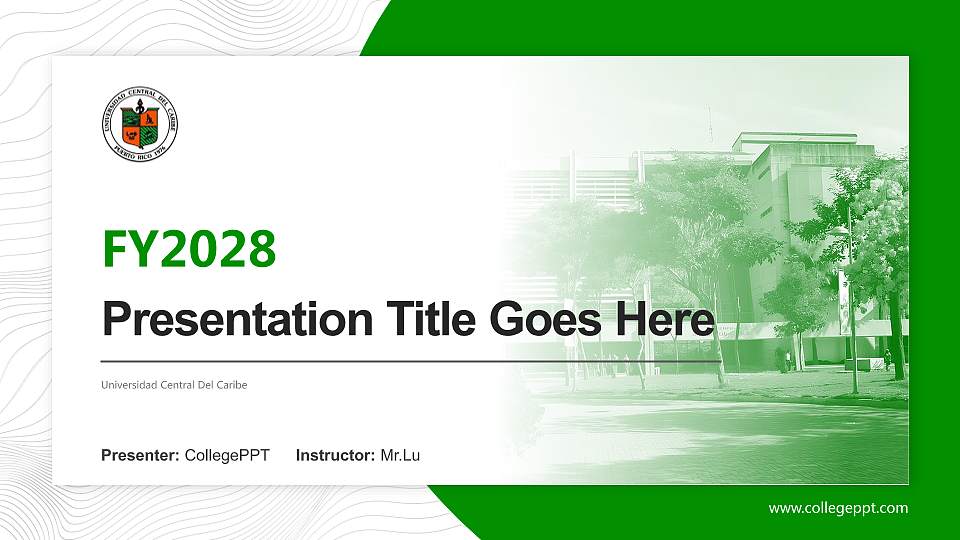 Universidad Central Del Caribe Academic Presentation/Research Findings Report PPT Template16:9 ratio PPT effect preview image