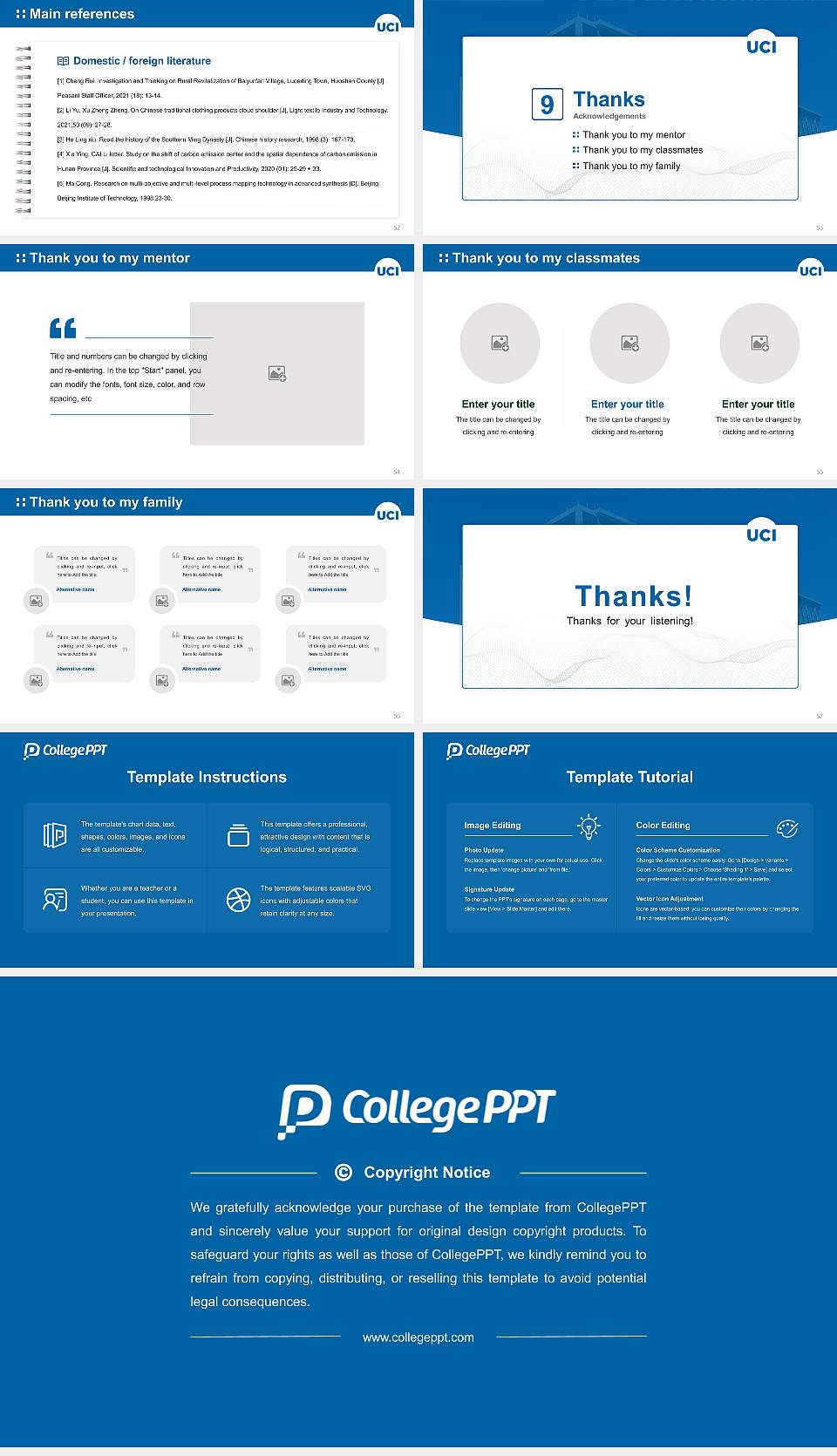 University of California-Irvine Graduation Thesis Defense PPT Template16:9 ratio PPT effect preview image7