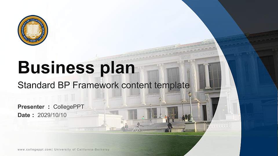 University of California-Berkeley Competition/Entrepreneurship Contest PPT Template16:9 ratio PPT effect preview image