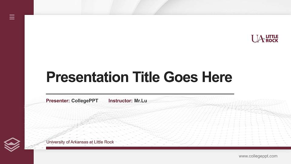 University of Arkansas at Little Rock Thesis Proposal/Graduation Defense PPT Template16:9 ratio PPT effect preview image