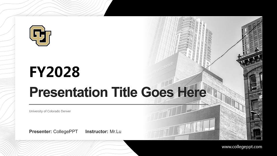 University of Colorado Denver Academic Presentation/Research Findings Report PPT Template16:9 ratio PPT effect preview image