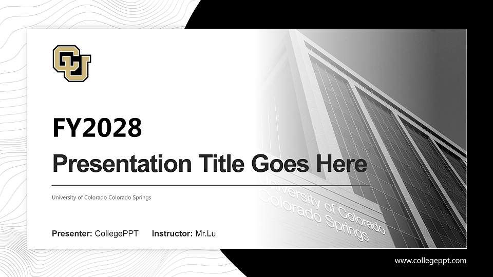 University of Colorado Colorado Springs Academic Presentation/Research Findings Report PPT Template16:9 ratio PPT effect preview image