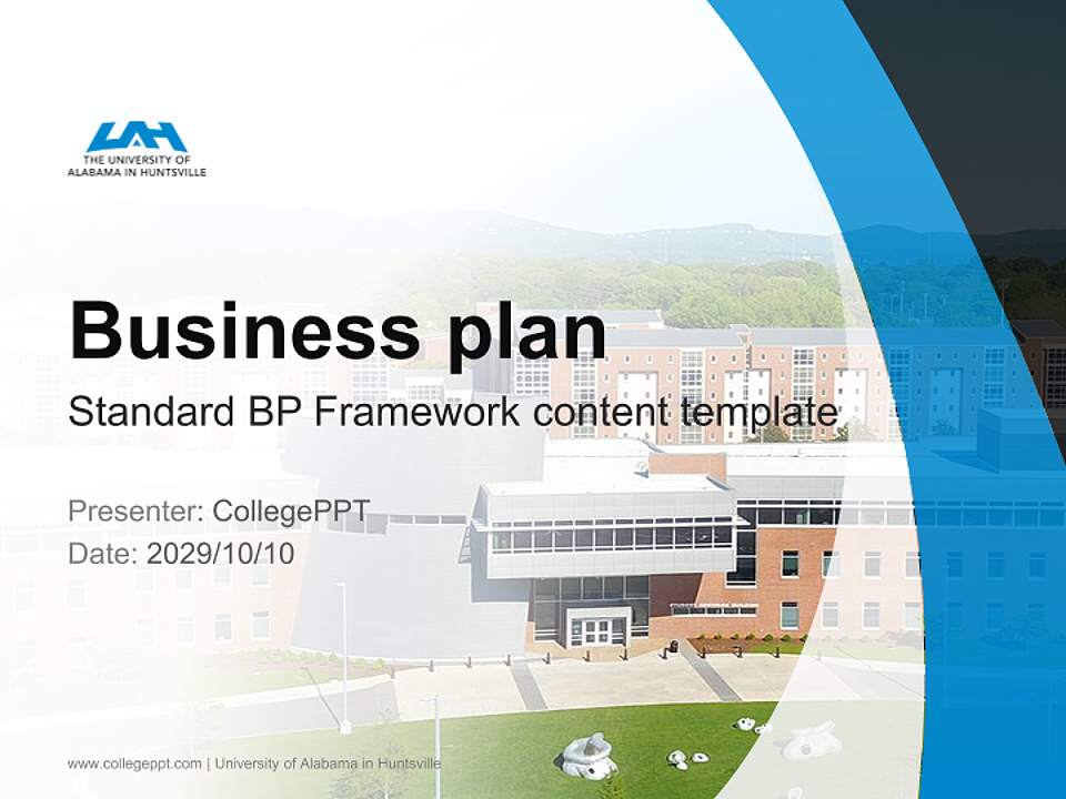 University of Alabama in Huntsville Competition/Entrepreneurship Contest PPT Template4:3 ratio PPT effect preview image9