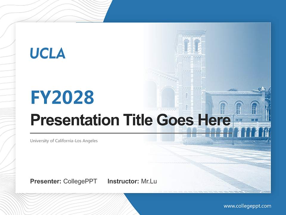 University of California-Los Angeles Academic Presentation/Research Findings Report PPT Template4:3 ratio PPT effect preview image5