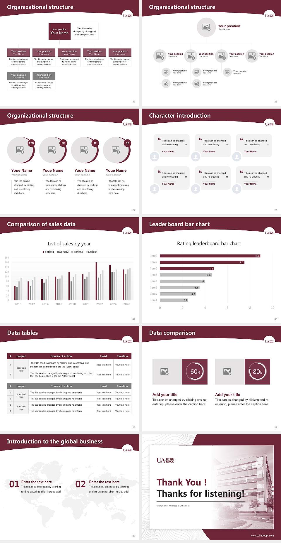 University of Arkansas at Little Rock Academic Presentation/Research Findings Report PPT Template4:3 ratio PPT effect preview image4