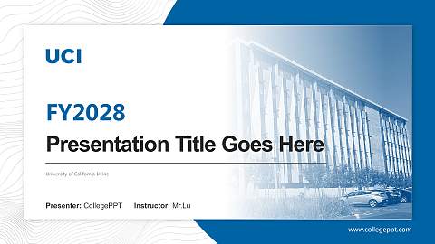 University of California-Irvine Academic Presentation/Research Findings Report PPT Template